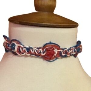 Glittery stars handmade hippie raver hemp necklace